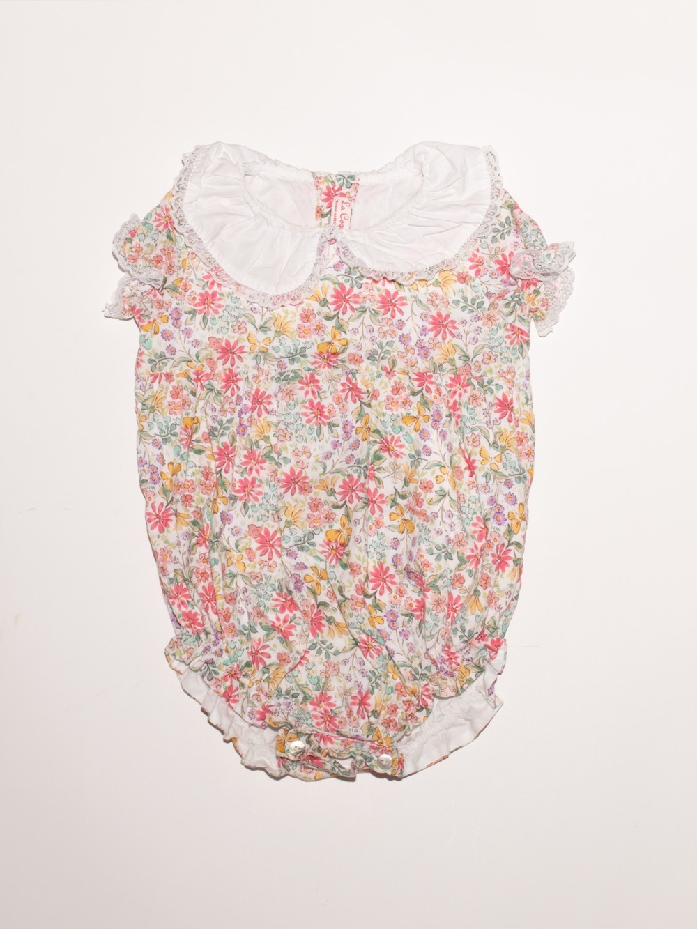 La Coqueta Pink Floral Nieve Baby Girl Romper